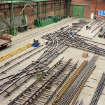 Tramway track constructions to Basilej, square Messeplatz