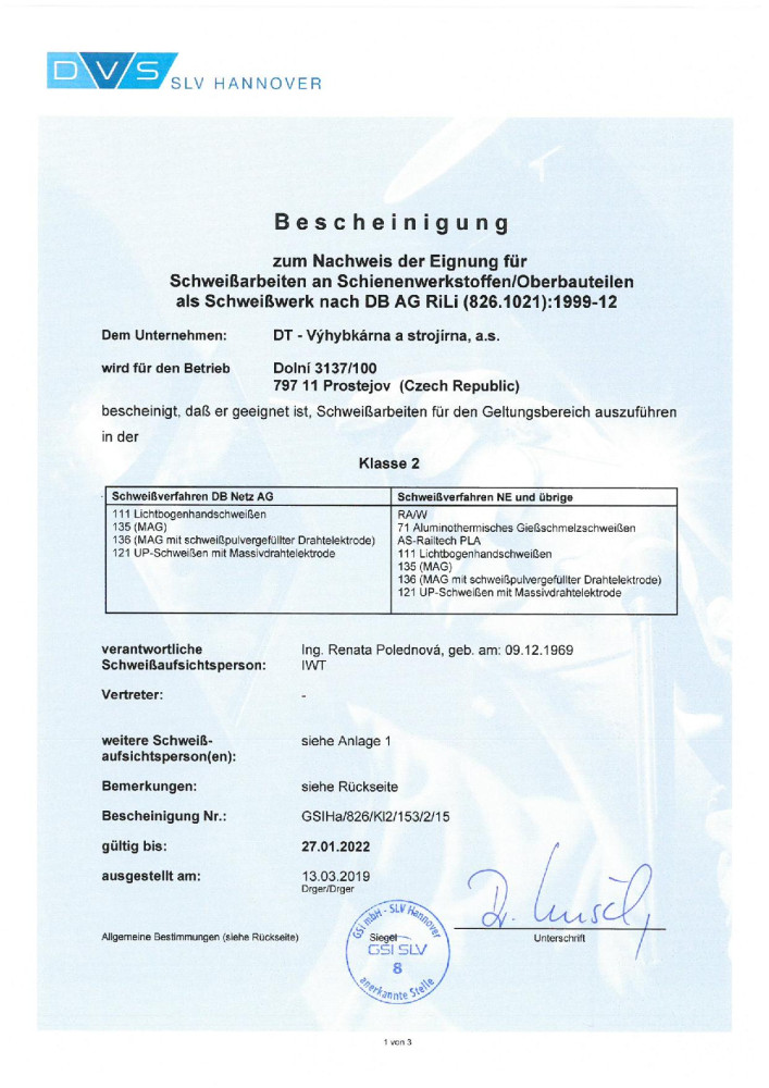 Úspěšně jsme se certifikovali pro provádění svařovacích prací!