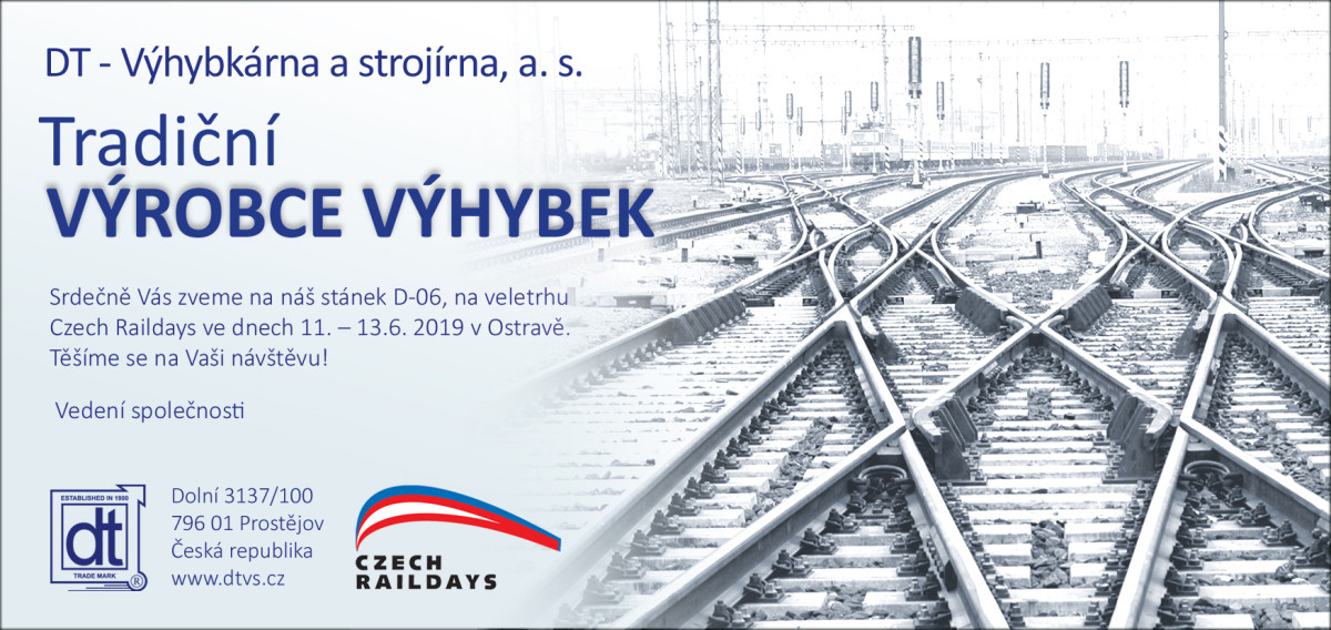 Navštivte nás na veletrhu Czech Raildays v Ostravě!